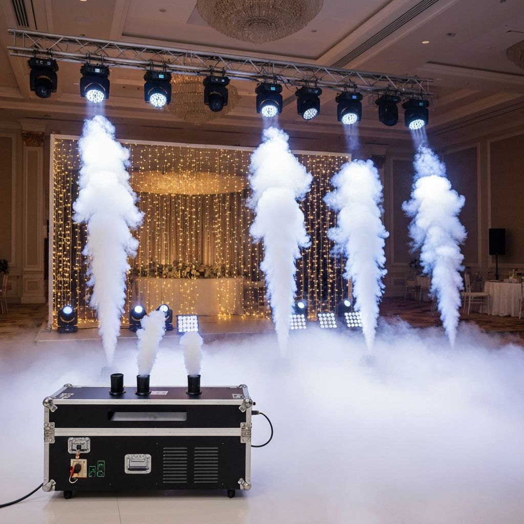 Professional 3-hole low lying fog machine setup for wedding - Humber Events Company equipment